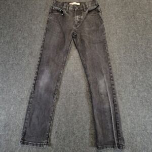 Levis 510 Skinny Slim Fit Black Jeans Size 16 Reg 28x28 Cotton Pants Dark Denim