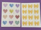 Vintage Hallmark Hearts And Bows Sticker Sheets