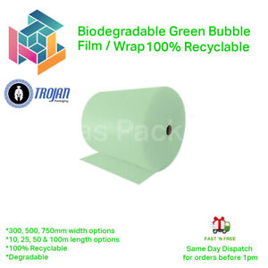 Biodegradable Green Bubble Film Wrap 500mm x 100m - Eco Friendly - Recyclable
