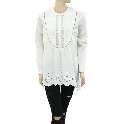 Odd Molly Anthropologie 小眼刺绣束腰上衣蕾丝棉 S 1 全新 228025 — 第 1/4 张图片