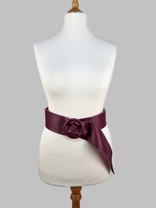 Genuine Leather Belt for Women, Wide Belt, Large Round Buckle, Elegant Wrap Belt - Picture 1 of 6