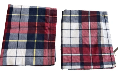 2 Tommy Hilfiger Smith Plaid Standard Shams Flannel Blue Red Yellow - Image 1 of 4