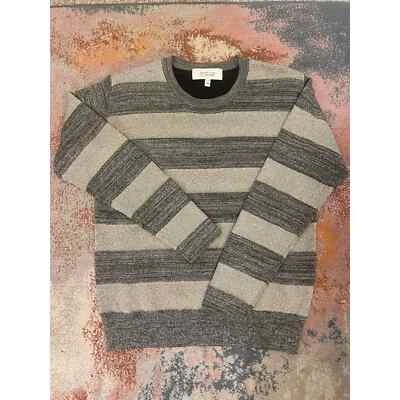 Derek Lam 10 Crosby Pullover Sweater Gray Silver Metallic Striped Wool Blend - Image 1 of 4