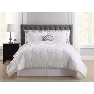 COMFORTER BEDDING SETS w/Sheets Shams Twin/Full/Queen/King White/Gray/Pink - Picture 1 of 15