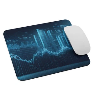 Blue Finance Stock Market Themed Mouse Pad NEW Desk Accessories - Picture 1 of 1