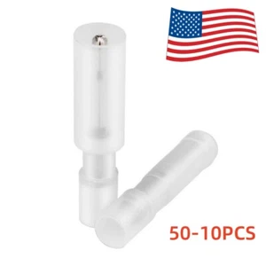 50 STCK. Nylon Weiß Buchse & Stecker Kugel Draht Crimp Verbinder Klemmen 26-24AWG - Bild 1 von 6