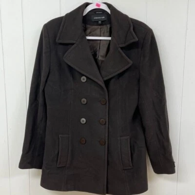 Chaquetón Jones New York para mujer talla 10 mezcla de lana marrón Foto 1 de 4