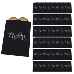 Elegant Silver Foil Mr. & Mrs. Treat Bags Bulk 200 Pc - Picture 1 of 1
