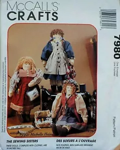 1995 Sewing Sisters 18" bambole Michelle Hains modello da cucire McCall's 7980 fuori produzione - Foto 1 di 2
