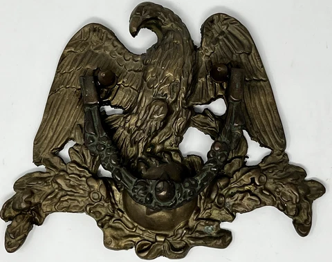 LARGE Antique Brass Bronze Federal Eagle Door Knocker -10” x 8” Cover