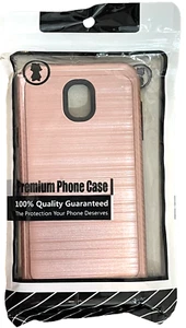 Premium Phone Case By TJS for Samsung Galaxy J7 2018 Peach Metallic Brush - Picture 1 of 2