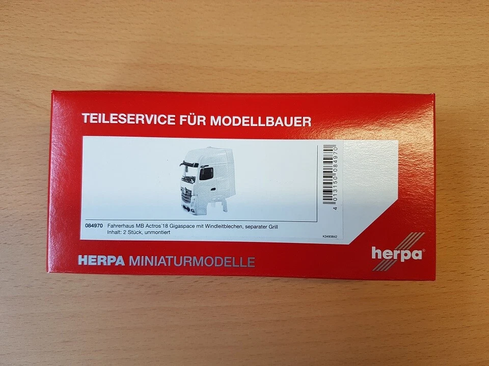 Herpa 084970 - 1/87 Cabina MB Actros Gigaspace 2018 Con Deflettore Vento - Nuovo - Immagine 1 di 1