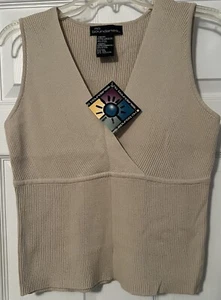 NWT Womens Junior XL 15 No Boundaries Beige Tan sleeveless knit tank top sweater - Picture 1 of 3