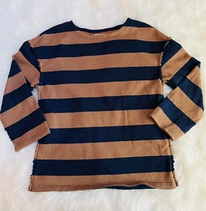 Madewell Striped Luxe Long Sleeve Tee Pullover Reg $79.50 Size S Deep Navy - Picture 1 of 9