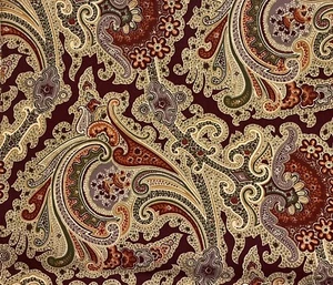 Williams Sonoma Paisley 4 Placemats Purple Red Orange Gold Green EUC - Picture 1 of 8