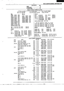 1958 1959 1960 1961 1962 1963 1964 TO 1980 MG & AUSTIN PARTS INTERCHANGE SHEETS - Imagen 1 de 2