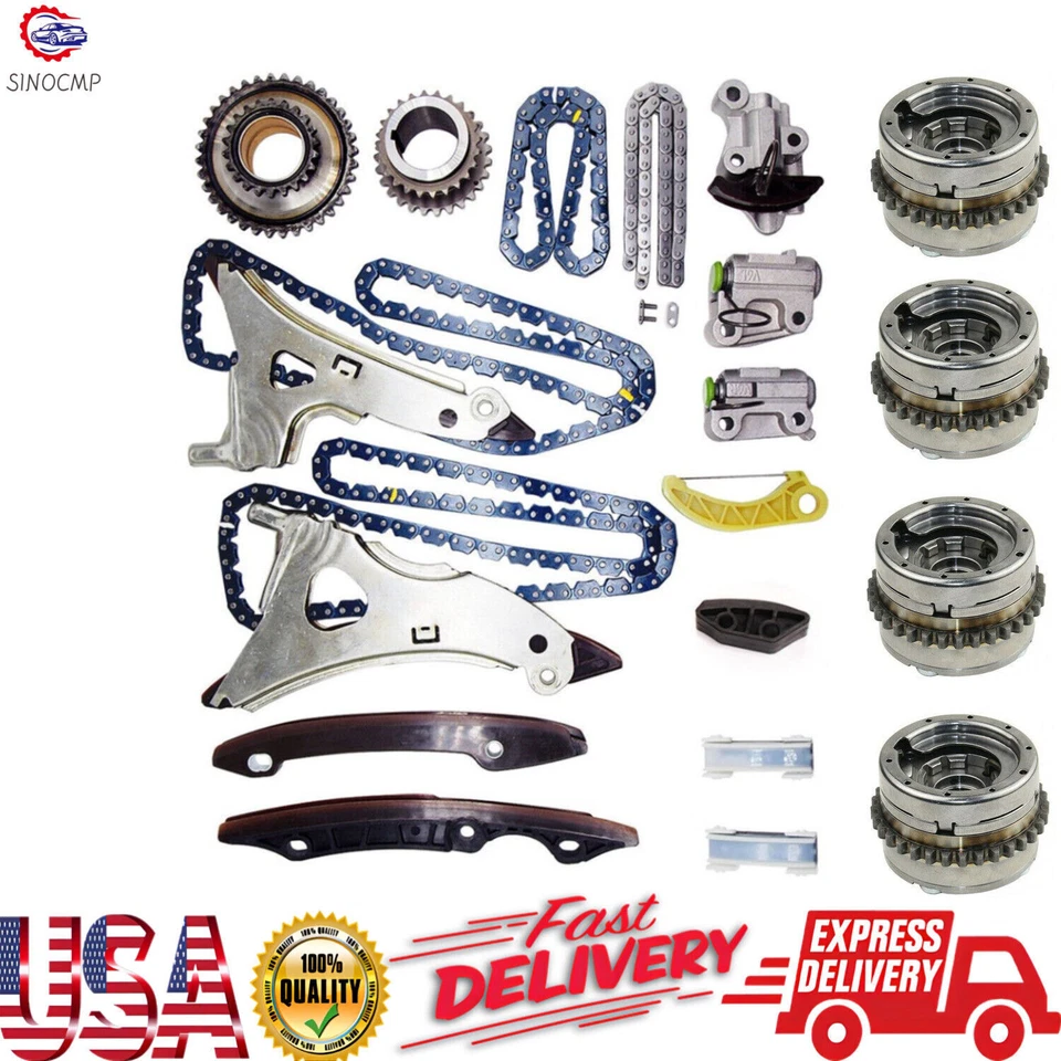 Kit de piñones ajustadores de árbol de levas de cadena de distribución para Mercedes Benz E500 M278 4,7 L V8 Foto 1 de 4