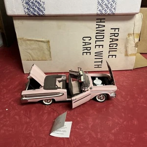 FRANKLIN MINT 1958 EDSEL CITATION DIE-CAST 1:24 SCALE PINK CONVERTIBLE PARTS RES - Picture 1 of 4