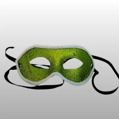 Glittery Green Costume Mask Mistery Carnival Masquerade Parties Mask - Image 1 of 3