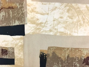 Fabric Portfolio Textile Woven Tan Black Brown Geometric Pattern 55" x 18" - Picture 1 of 10