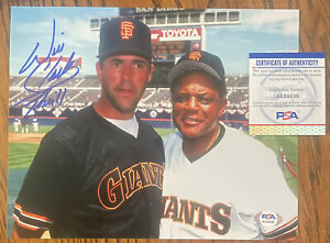 Will Clark SIGNED San Francisco Giants Willie Mays 8x10 Photo w/ “Thrill” (PSA)