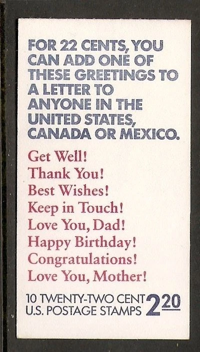 US SC # BK155 Special Occacions. Plate # 111111. Complete Booklet.  MNH - Image 1 of 1