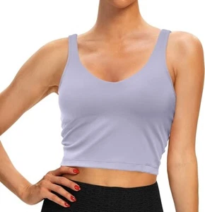 Sports Bras for Women Padded with Removable Pads Yoga Workout Tank Top -XL - Picture 1 of 7