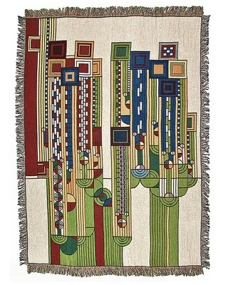 UNI-ART Frank Lloyd Wright Saguaro Tapestry Throw Blanket