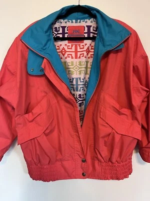 Vintage London Fog Pink Full Zip Jacket Colorful Liner Aztec Print Size Medium - Image 1 of 4