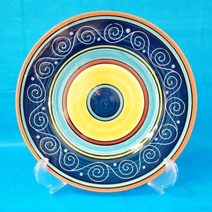Plato Cargador Cena Verano Italiano Pier 1 Aproximadamente 11.5" Azul Remolino Italia Cerámica - Imagen 1 de 3