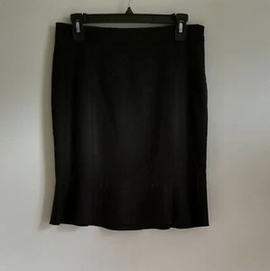 Laundry Size 2 Skirt Black Rayon Blend Hidden Zipper Soft Flounce Bottom - Picture 1 of 7