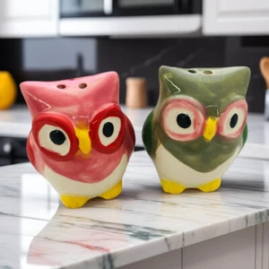 Owl Salt & Pepper Shakers Set collectibles Ceramic Owl - Picture 1 of 2
