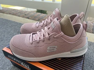 Skechers Women’s Bulkin Balran 108033 Pink Steel Toe Work Shoes Sneakers 8.5 - Picture 1 of 6