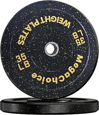 Juego de placas de pesas de parachoques de goma olímpicas para gimnasio 2" pares de placas 35 libras Foto 1 de 4