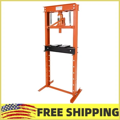 6/12/20 Ton Hydraulic Shop Press,H-Frame,Adjustable Height,Movable Plates Orange - Image 1 of 4