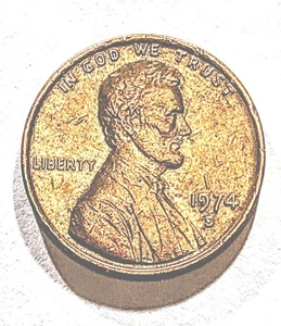 1974 S/D Lincoln cent With A Die Break On S. - Picture 1 of 11