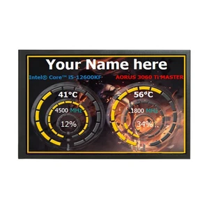 8in White Black PC Case Monitor USB Port Built Picture Video Theme CPU GPU Temp - Picture 1 of 22