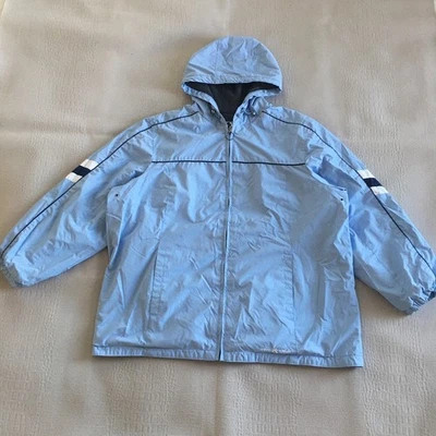 ZeroXposur 外套双面女式 1XL 全拉链口袋蓝色灰色冬季秋 — 第 1/4 张图片