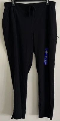 Pantalones para mujer ScrubStar 2xl negros pierna recta cintura elástica cordón nuevos Foto 1 de 4