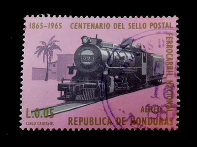 Honduras Stamps Scott C391 Locomotive 1966 5C Used - Image 1 of 2
