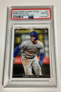 2022 Topps X Derek Jeter BOBBY WITT JR. Rookie Card RC #41 Royals PSA 10 GEM MT - Picture 1 of 2