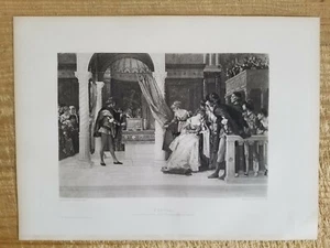 14,5" x 10,5" GRAVURDRUCK. PORTIA VON CABANEL * WASSERSCHADEN * EP4 - Bild 1 von 2