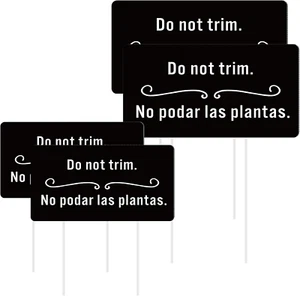 4 Pcs Corrugated Plastic Do Not Trim Yard Signs with Stakes 6.2 X 3.3 Inch 9.2 X - Picture 1 of 7