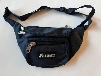 Bolsa Everest Fanny Pack unissex azul escuro ajustável alça de cintura bom estado - Imagem 1 de 4
