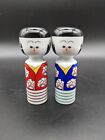 Man & Woman in Kimono's Salt and Pepper Shakers with Corks Made in Japan
