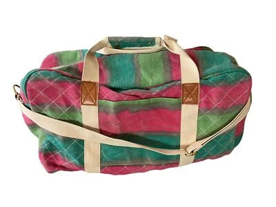 Bolsa de viaje de lona a rayas Malirona embalaje organizado con múltiples compartimentos Foto 1 de 4