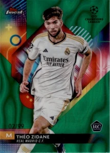 2024 Topps Finest UEFA Theo Zidane #26 RC refractor verde/99 - Imagen 1 de 2