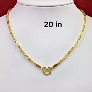 22K 24K Thai Baht Gelbgold GP gefüllt Halskette 20 Zoll Schmuck für Frauen - Bild 1 von 8