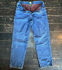 Vintage CABELA'S Plaid Flannel Lined Jeans Womens 10 Straight Leg Denim Blue