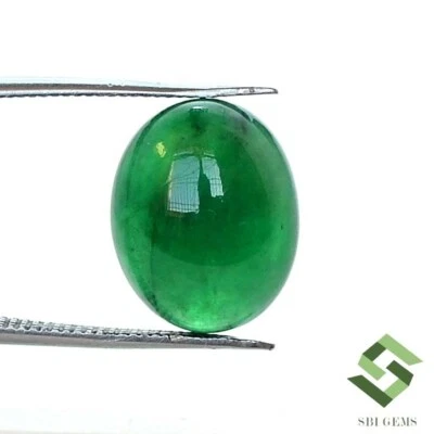 Cabujón ovalado esmeralda natural certificado 13x10,75 mm 7,19 CTS piedras preciosas sueltas Foto 1 de 4